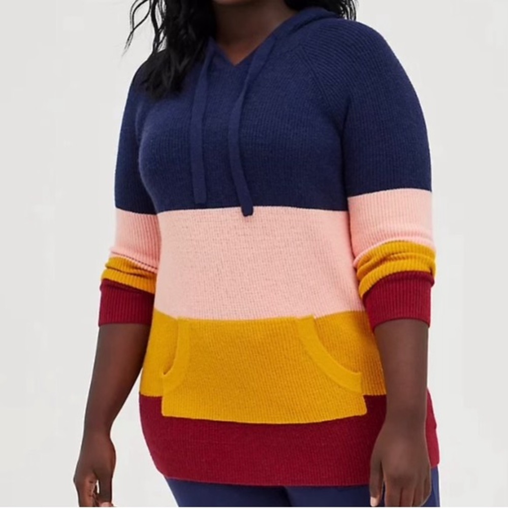 Like New Torrid Color Block Hoodie Sweater